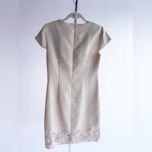 Elie Tahari Cream Cap Sleeve Mini Dress - Picture 6 of 9